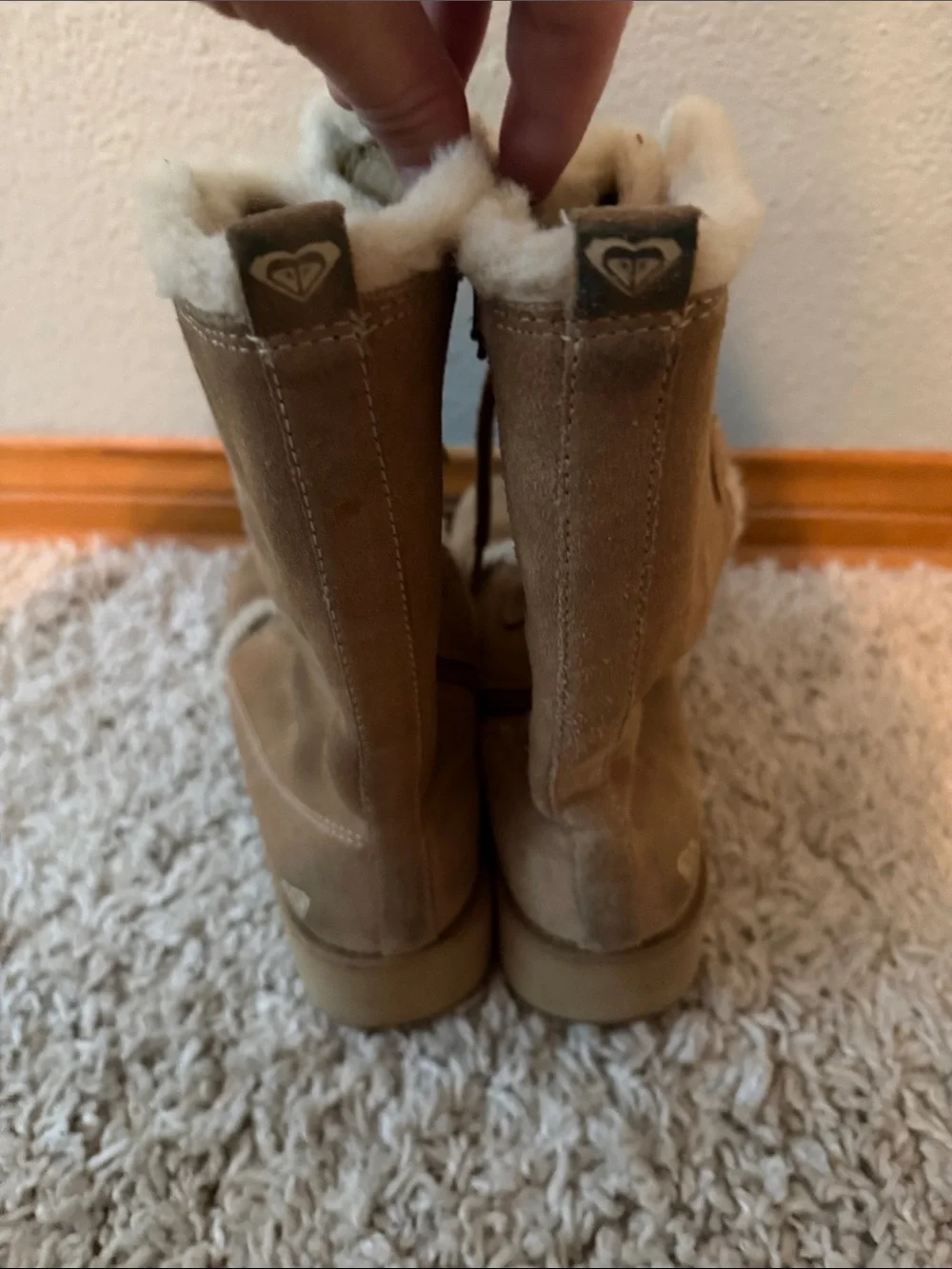 Roxy Women’s Tan Faux-Shearling Winter Boots - Lace-Up Comfort